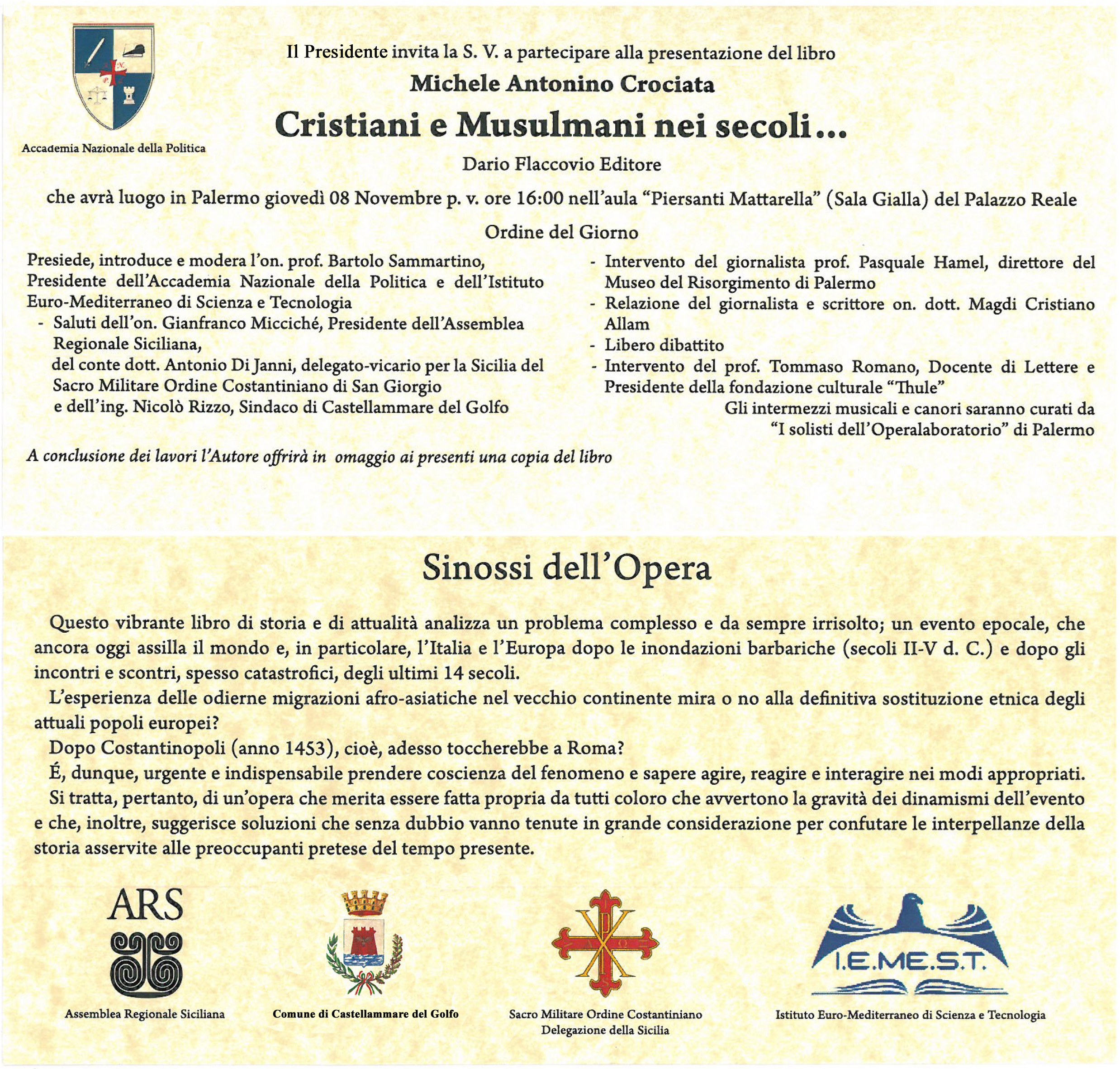 Presentazione del libro di Mons. Michele Antonino Crociata "Cristiani e Musulmani nei secoli..."